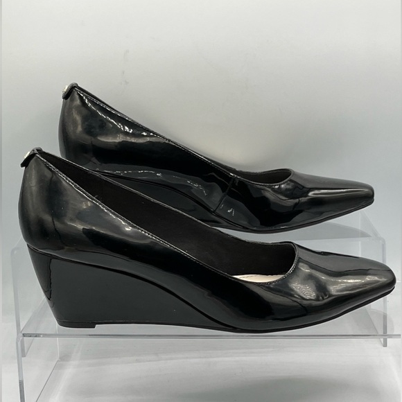 Anne Klein Isley Wedge i flex Women's 9 M Black Patent Dress Pump Stylish - Picture 2 of 12